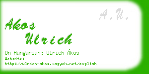 akos ulrich business card